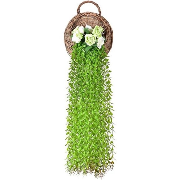 6pcs Artificial Vines Fake Greenery Garland Willow Leaves with Total 30 Stems - Picture 2 of 8